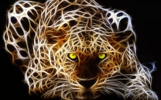 Картинка great cat, крутые, животные, кошки, фрактал, леопард, великий