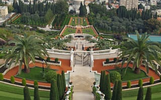 Картинка bahai, bahaism, israel, холм, лестница, дворец