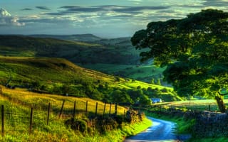Картинка over, nature landscape, природа, зеленые, пейзаж, солнце