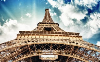 Картинка tower eiffel, небо, париж, башня, франция, эйфелева башня