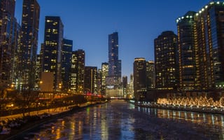 Картинка trump, chicago river, река, чикаго
