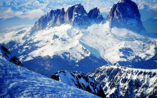 Картинка hd, nexus, n5 winter mountain, прекрасные, небо, зима, снег, облака, горы, небеса