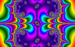 Картинка rainbow heart, синие, розовые, сердце, желтые, радуга, цвета, фиолетовые