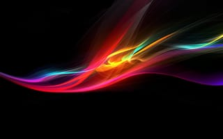 Картинка hd, rainbow-smoke, абстрактные, черные, радуга, дым