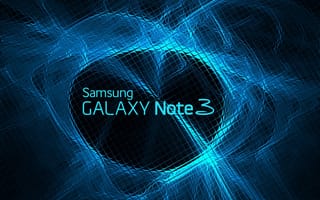 Картинка galaxy, note3, samsung, синие, логотипы, галактика, самсунг, неоновые, вихрь