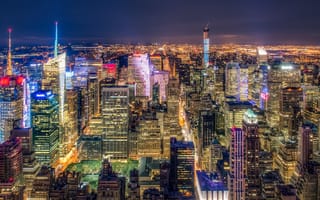 Картинка panorama, usa, новый, ночь, огни, америка, сша, города