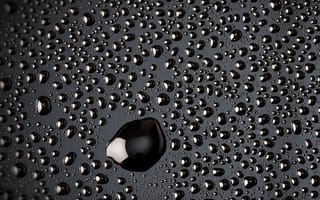 Картинка абстрактные, черные, вода, капли, пузыри