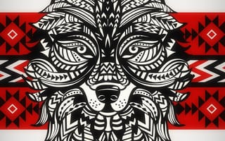 Картинка абстрактные, волк