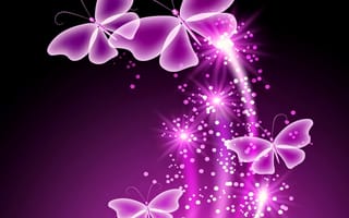 Картинка neon butterflies, прекрасные, фиолетовые, неоновые, бабочки, сверкающие