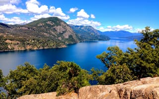 Картинка arboles, nubes, mirror lake, горы, озеро, камни, природа, пейзаж, милые, зеркало