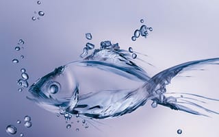 Картинка glassy fish, абстрактные, вода, стекло, рыба