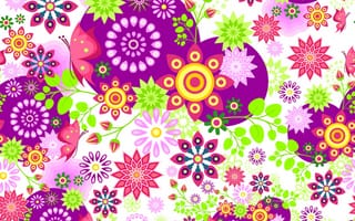 Картинка абстрактные, красочные, шаблон, весна, лето, цветочные, поток, восточные
