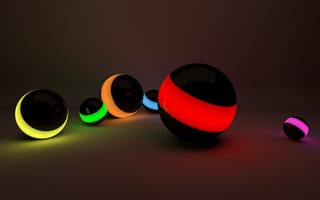 Картинка orbs, beauty of lights, темные, цветные, неоновые, мяч, красота, огни, коричневые, светящиеся, шары