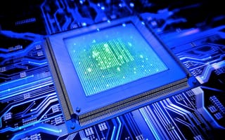 Картинка chip, blue chip, абстрактные, синие, микросхема, цпу
