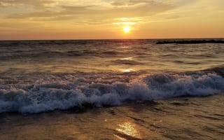 Картинка erie, great lakes, закат, озеро, великий, озера