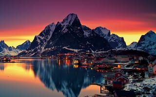 Картинка море, горы, норвегия