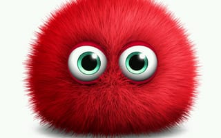 Картинка red fluffyball, красые, мяч, пушистые