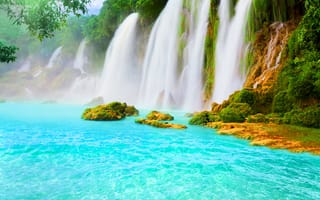 Картинка природа, прекрасные, тропические, водопад