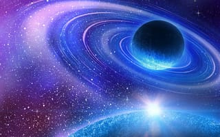 Картинка небо, космос, звезда, солнце, планета, вселенная, отражение
