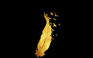 Картинка art, dr, golod, love, gold feather dr, любовь, природа, крутые, арт, золотые, перо