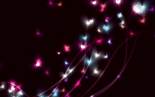 Картинка абстрактные, сердце, светящиеся