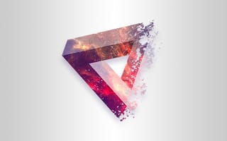 Картинка broken penrose, абстрактные, космос, сломанный, треугольник, взрыв