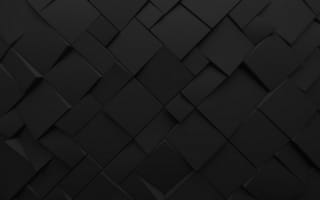 Картинка 3d, chaotic art, polygons, surface polygonal, абстрактные, черные, арт, 3д, квадраты, поверхность