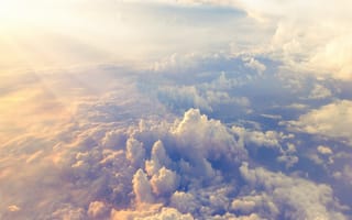 Картинка above clouds, природа, синие, небо, облака, солнце