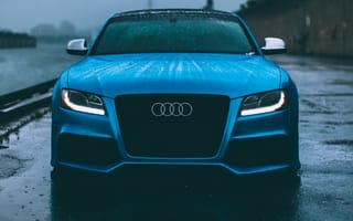 Картинка audi, audi s5, синие, машины, дождь, ауди