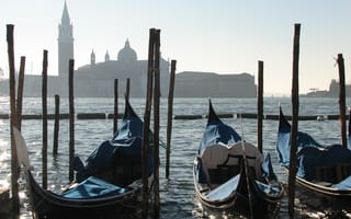 Картинка гондолы, канал, венеция, утро