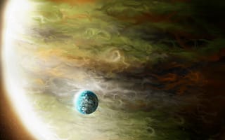 Картинка газовый, планета, арт, космос, гигант