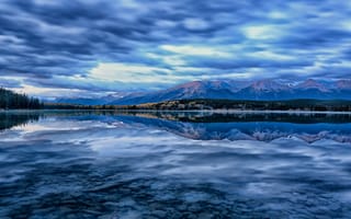 Картинка alberta, канада, canada, jasper national park, pyramid lake, альберта, джаспер