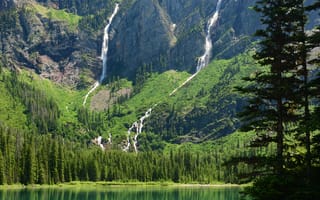 Обои avalanche lake, глейшер, монтана, montana, glacier national park, озеро