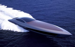 Картинка gray design, быстрая, супер яхта, пена, океан, standart craft 122