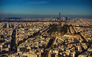 Обои город, paris, эйфелева башня, вид, франция, здания, париж