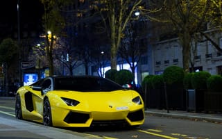 Картинка Lamborghini, LP700-4, Aventador, exotic, france, supercar, Yellow, paris