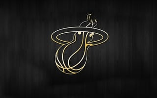 Картинка nba, золото, miami heat, логотип