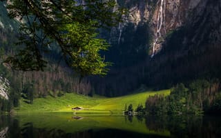 Картинка горы, pai shaka, озеро, бавария, лес, водопад