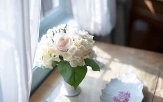 Картинка цветы, ваза, стол, букет
