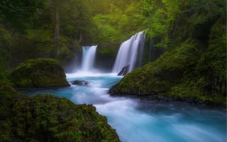 Картинка природа, река, водопады, колумбия, водопад