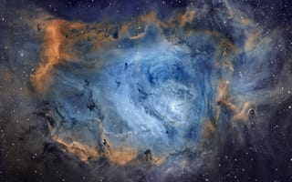 Картинка Туманность Лагуна, звёзды, космос, астрономия