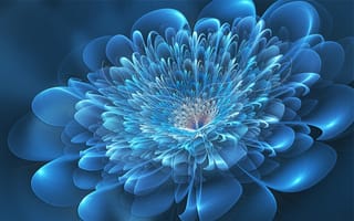 Картинка 3D, Flower, Blue