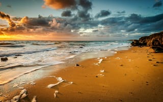 Картинка море, пляж, пена, песок, волны