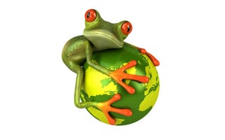 Картинка планета, графика, взгляд, лягушка, free frog 3d