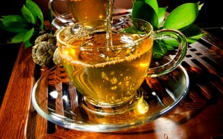 Обои зелёный чай, чайная церемония