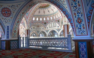 Картинка Манавгат, колонна, архитектура, Турция, краски, мечеть, узор, арка
