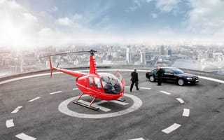 Картинка helicopter, машина, вертолет, красный