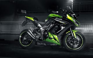 Картинка спортивный мотоцикл, green, profile, z 1000 sx, kawasaki