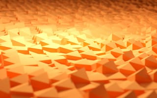 Картинка оранжевый, макро, песок, 3d, рендеринг, свет, геометрия