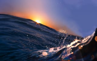 Картинка sea wave, океан, landscape, вода, rays, beautiful sunset scene, морская волна, природа, nature, пейзаж, лучи, splash, красивая сцена закат, ocean, всплеск, water
